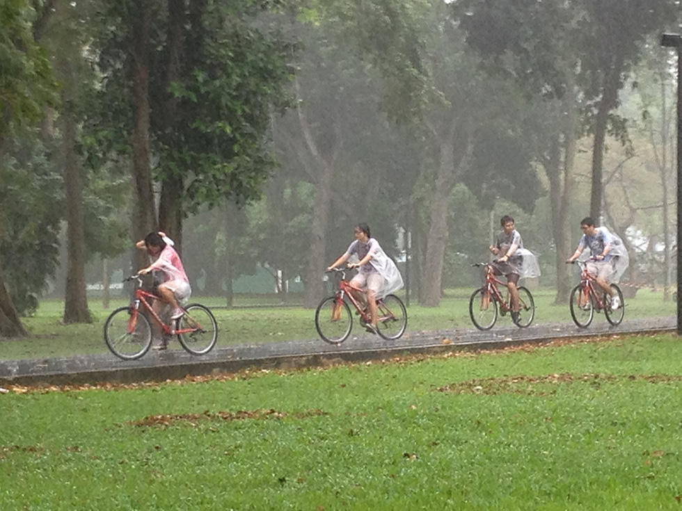 Braving the Singapore monsoon