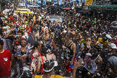 The biggest water fight ever is Songkran, Thailand