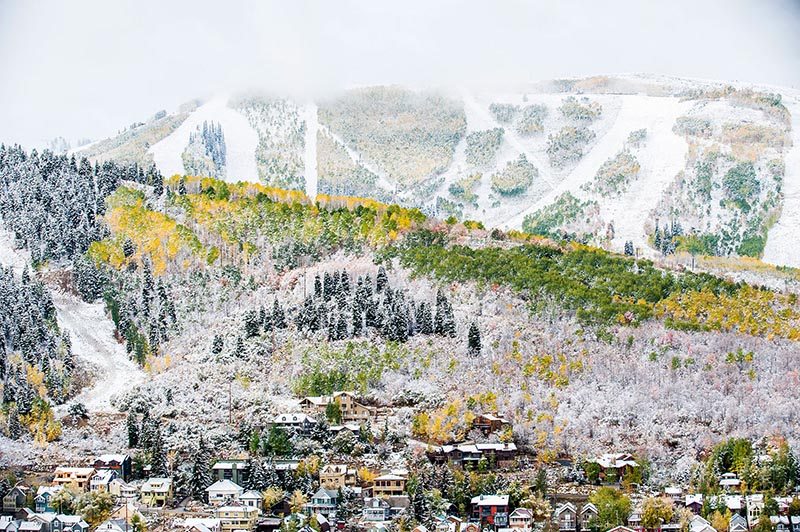 Early snow over Park City, Utah.