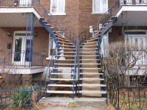 The Outdoor Staircases of Montreal are crazily steep and quite a conundrum in a city that obviously gets very cold in the winter