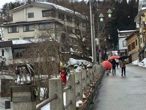 a streetscape of Art made from Recycled Materials in Japan